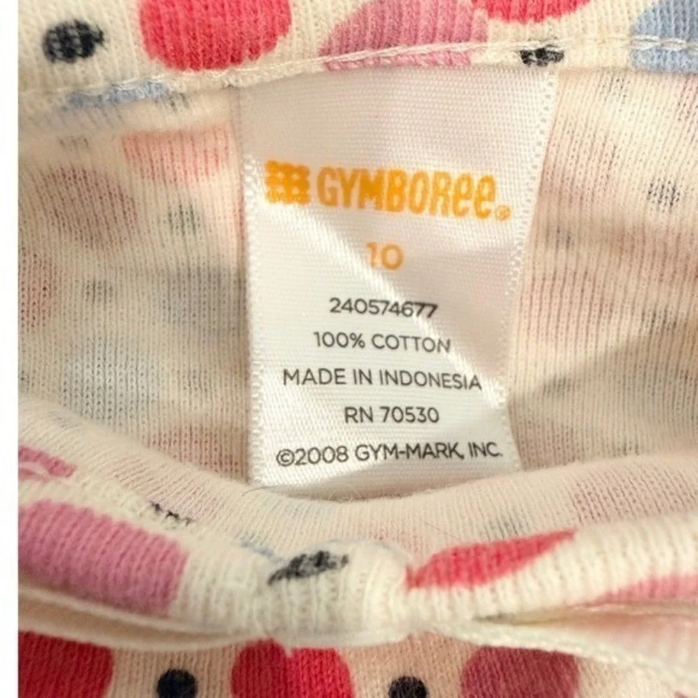 Gymboree‎ Girls Pink Blue Polka Dot Monogram Initial M Cotton Dress Size 10